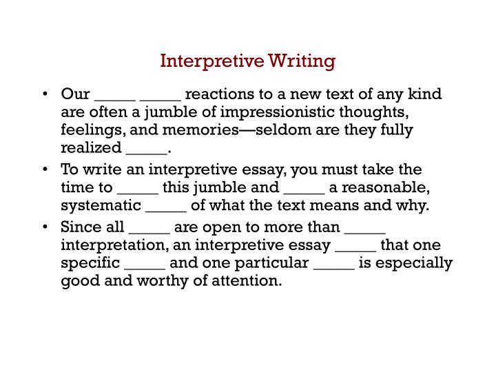 How to Write an Interpretive Essay